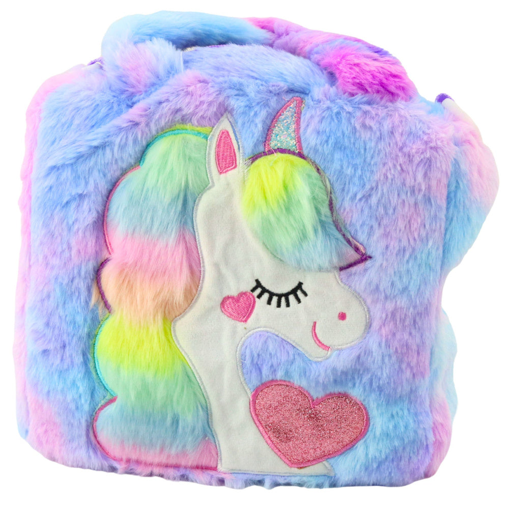 Plüsch Kindertasche mit Einhorn Verstellbare Schulter Bunt 24x9cm