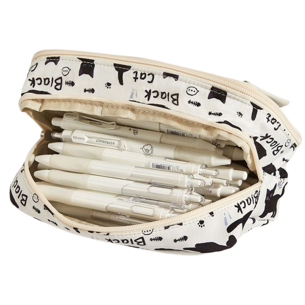 LEAN Federmäppchen Schulset Schwarze Katzen Weiß 21cm – Produktabbildung 2