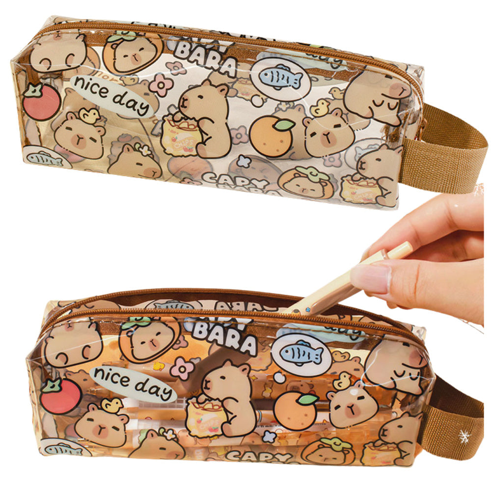 LEAN Kleines Federmäppchen für die Schule Capybara Transparent 19cm – Produktabbildung 2
