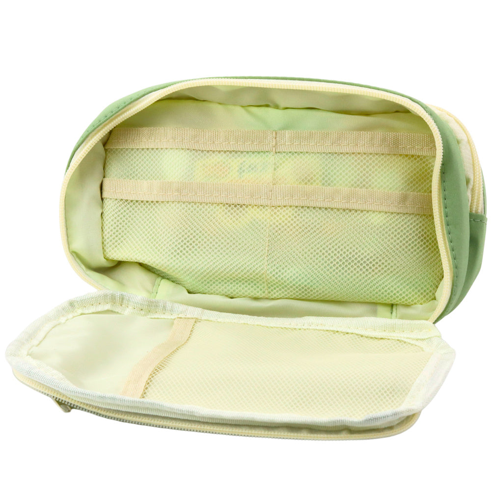LEAN Federmäppchen für die Schule, zwei Fächer, mit geräumigen Taschen, Grün, 22 cm – Produktabbildung 2