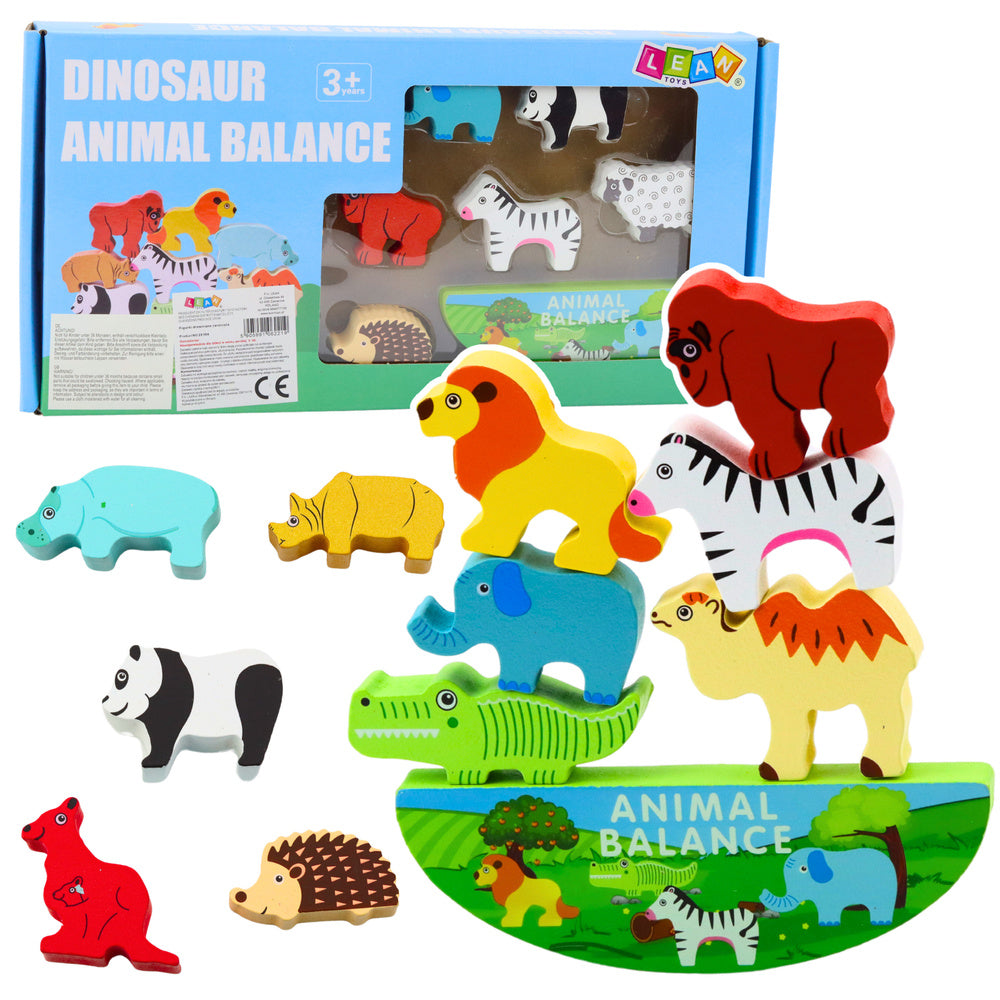 LEAN Toys Balanced Animals Geschicklichkeitsspiel aus Holz 13El