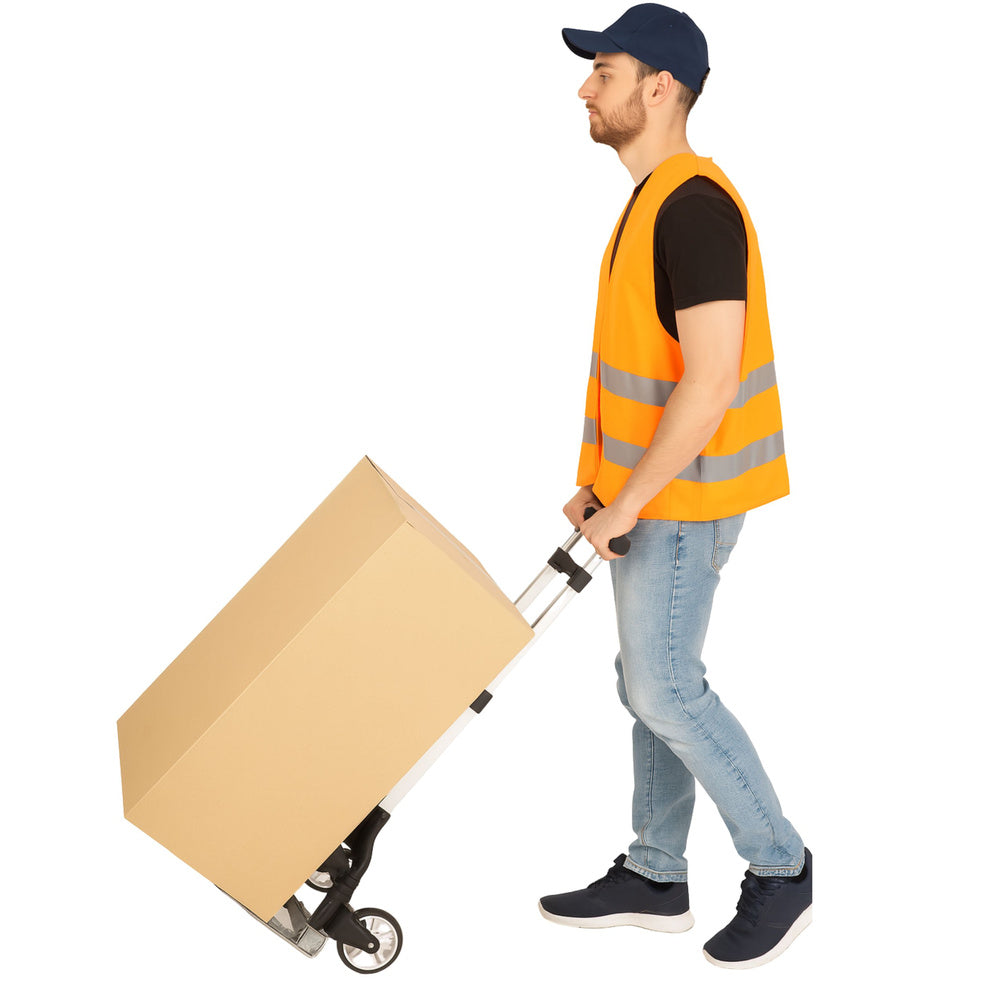 LEAN Leichter, zusammenklappbarer Lager-Transportwagen aus Aluminium, 70 kg – Produktabbildung 2