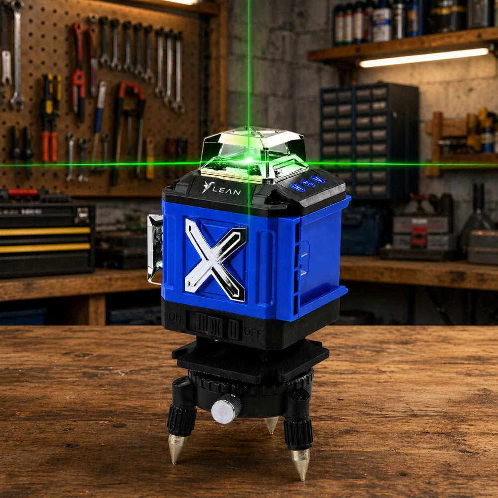 LEAN 4D Laser Level Plane 16 Linien Koffer 2 Batterien Blau – Produktabbildung 3