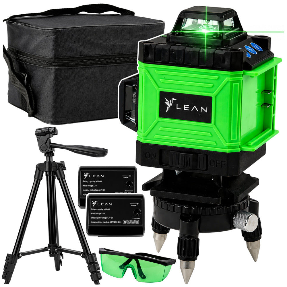 LEAN 4D Laser Level Plane 16 Linien Tasche 2 Batterien Grün