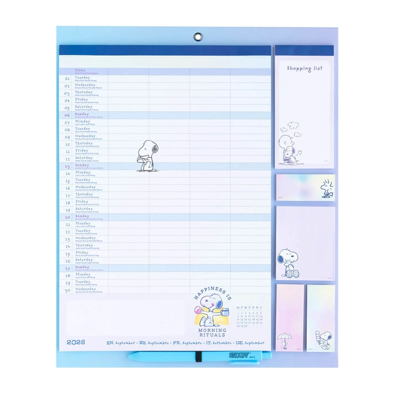 Snoopy - magnetische Kalender / Měsíční Kalender 2026/2027 (30 x 34 cm) – Produktabbildung 2