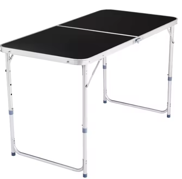 LEAN Klappbarer Campingtisch Verstellbar Aluminium Schwarz 120x60cm – Produktabbildung 2
