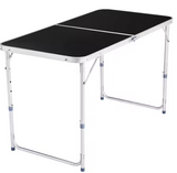 LEAN Klappbarer Campingtisch Verstellbar Aluminium Schwarz 120x60cm – Produktabbildung 2