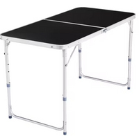 LEAN Klappbarer Campingtisch Verstellbar Aluminium Schwarz 120x60cm – Produktabbildung 2