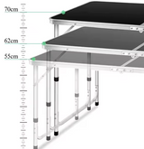 LEAN Klappbarer Campingtisch Verstellbar Aluminium Schwarz 120x60cm – Produktabbildung 5