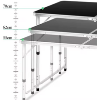 LEAN Klappbarer Campingtisch Verstellbar Aluminium Schwarz 120x60cm – Produktabbildung 5