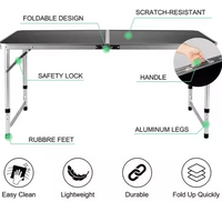LEAN Klappbarer Campingtisch Verstellbar Aluminium Schwarz 120x60cm – Produktabbildung 6