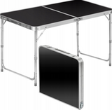LEAN Klappbarer Campingtisch Verstellbar Aluminium Schwarz 120x60cm – Produktabbildung 4