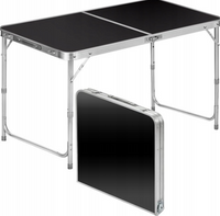 LEAN Klappbarer Campingtisch Verstellbar Aluminium Schwarz 120x60cm – Produktabbildung 4