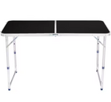 LEAN Klappbarer Campingtisch Verstellbar Aluminium Schwarz 120x60cm – Produktabbildung 3