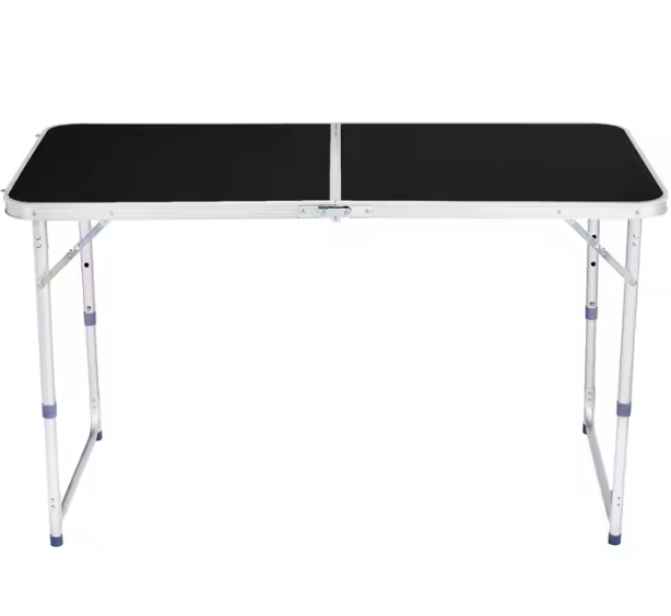 LEAN Klappbarer Campingtisch Verstellbar Aluminium Schwarz 120x60cm – Produktabbildung 3