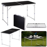 LEAN Klappbarer Campingtisch Verstellbar Aluminium Schwarz 120x60cm