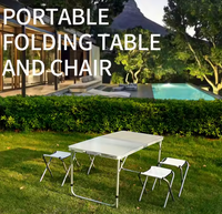 LEAN Klappbares Campingtisch-Set mit 4 Stühlen, Grau – Produktabbildung 11