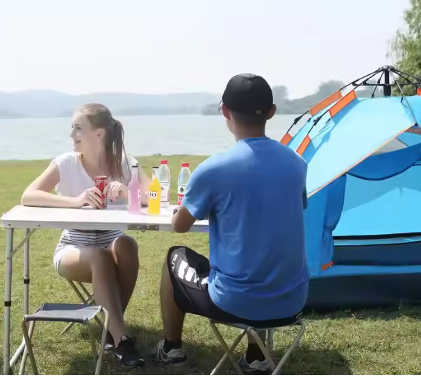 LEAN Klappbares Campingtisch-Set mit 4 Stühlen, Grau – Produktabbildung 12