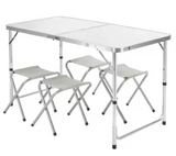 LEAN Klappbares Campingtisch-Set mit 4 Stühlen, Grau – Produktabbildung 5