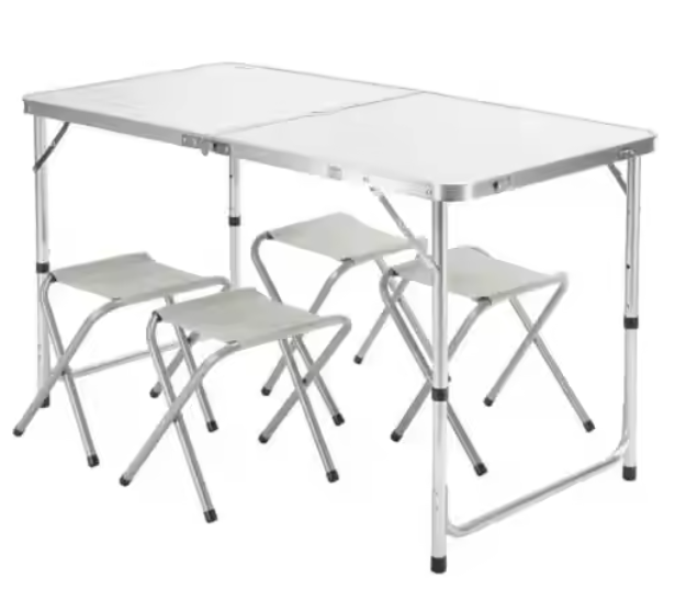 LEAN Klappbares Campingtisch-Set mit 4 Stühlen, Grau – Produktabbildung 5