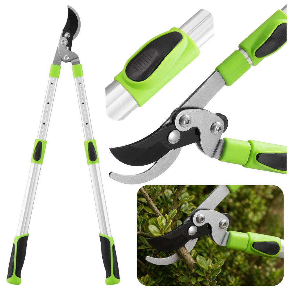 LEAN Teleskop-Gartenschere, Astschere mit rutschfesten Griffen, 68–92 cm
