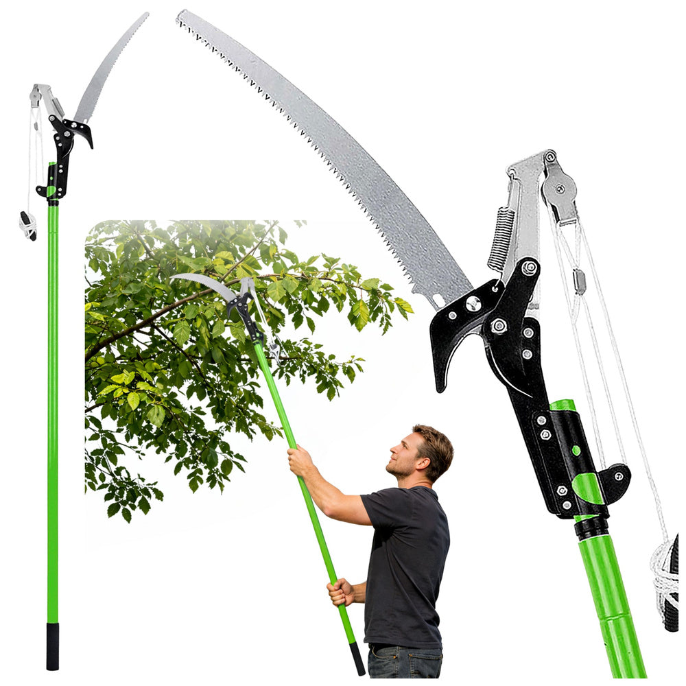 LEAN Teleskop-Gartenschere, Astsäge 2-in-1 an einem Stiel 125-240 cm