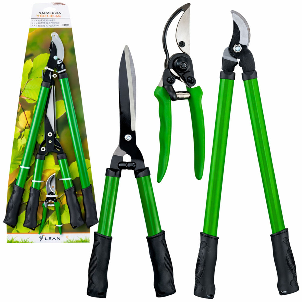 LEAN Gartenheckenscheren-Set mit Koffer 3-tlg