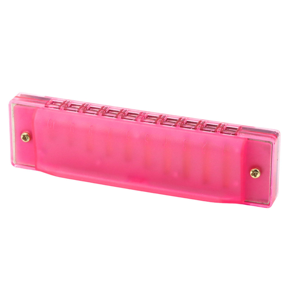 LEAN TOYS 10-Loch-Mundharmonika für Anfänger, rosa Etui – Produktabbildung 2