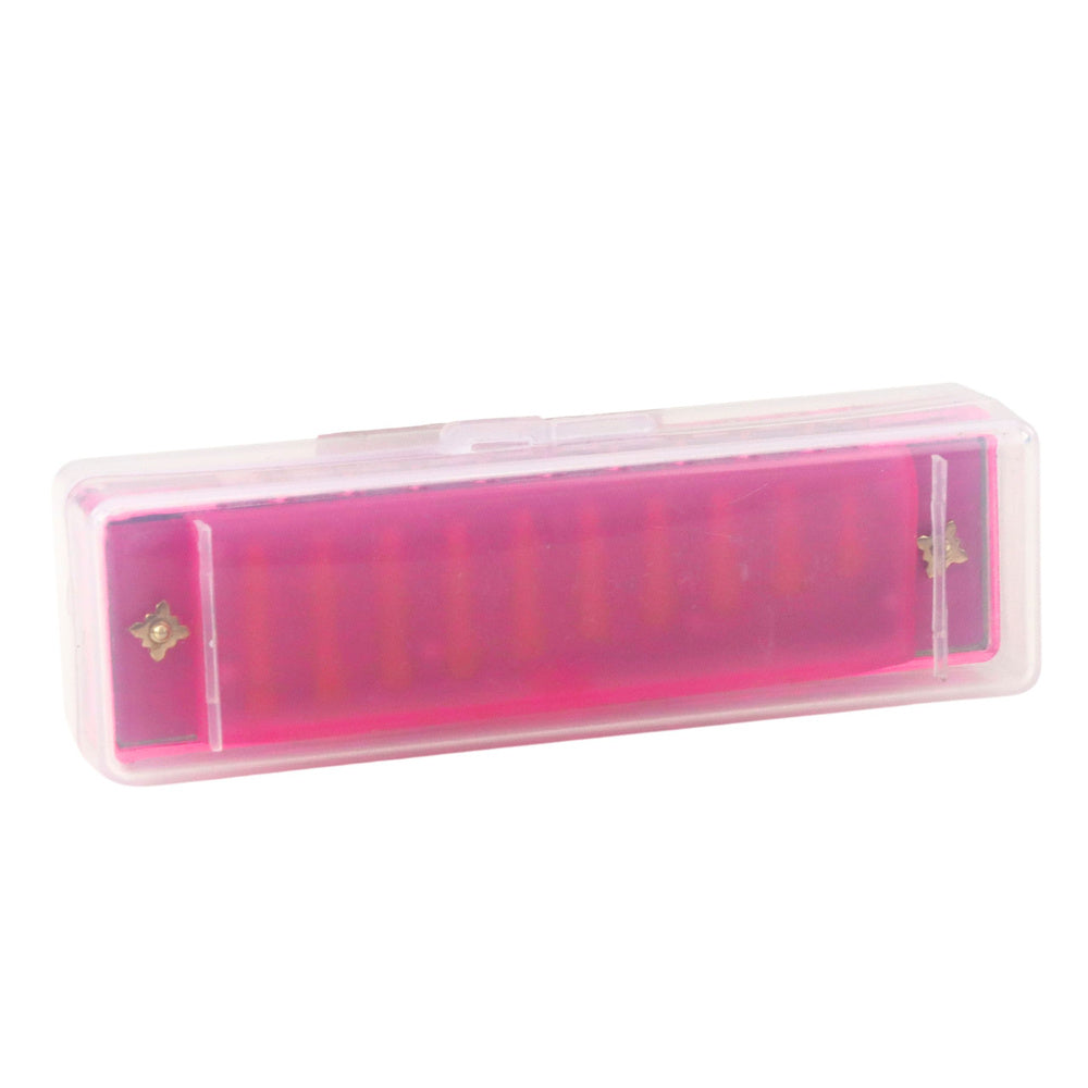 LEAN TOYS 10-Loch-Mundharmonika für Anfänger, rosa Etui – Produktabbildung 4