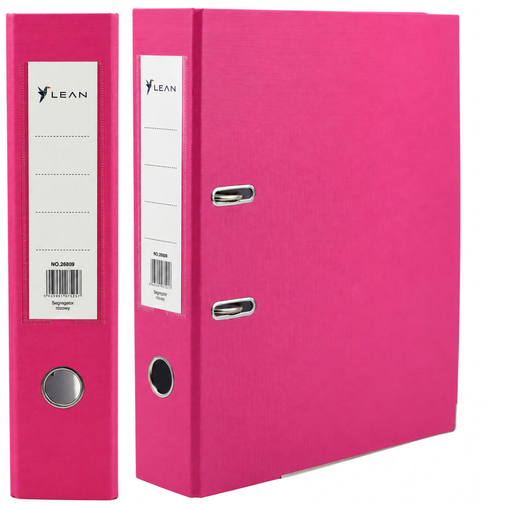 LEAN Dokumentenordner A4/80 mm mit Hebelmechanismus, Pink