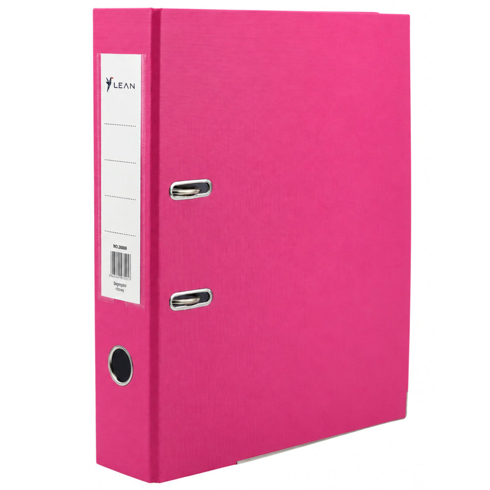 LEAN Dokumentenordner A4/80 mm mit Hebelmechanismus, Pink – Produktabbildung 2