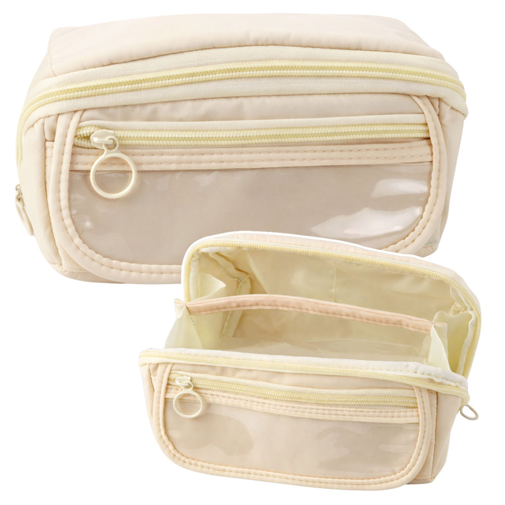 LEAN Federmäppchen Schulset, erweiterbar, geräumig, creme, beige, 20x10cm
