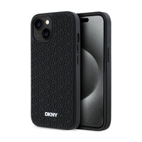 DKNY 3D Rubber Repeat Pattern - Hülle für iPhone 15 / 14 / 13 (schwarz)