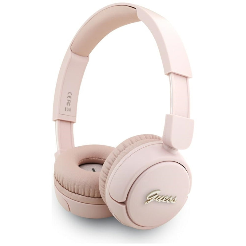 Guess Metal Logo Script - kabellose Over-Ear- Kopfhörer Bluetooth V5.3 (rosa)
