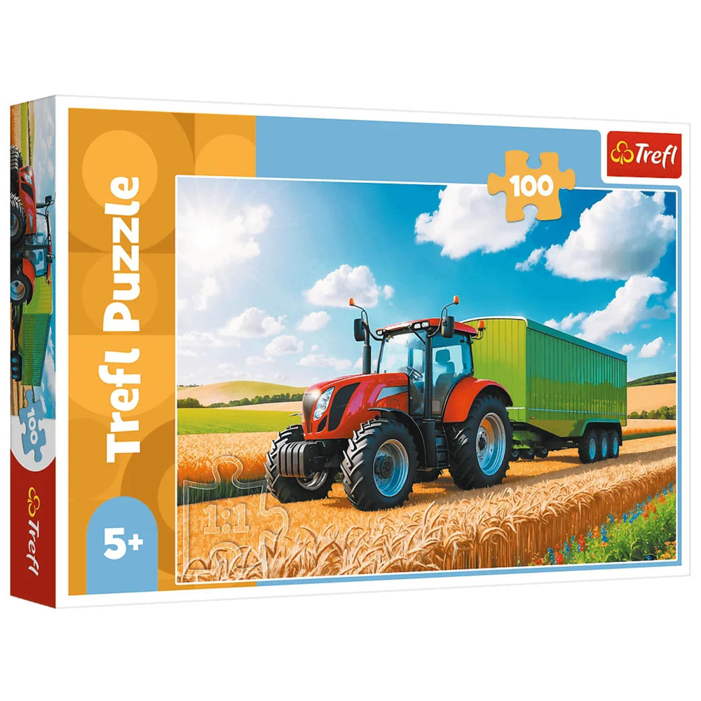 Trefl Puzzle Puzzle 100 - Landmaschinen - Traktor mit Anhänger Trefl 16494