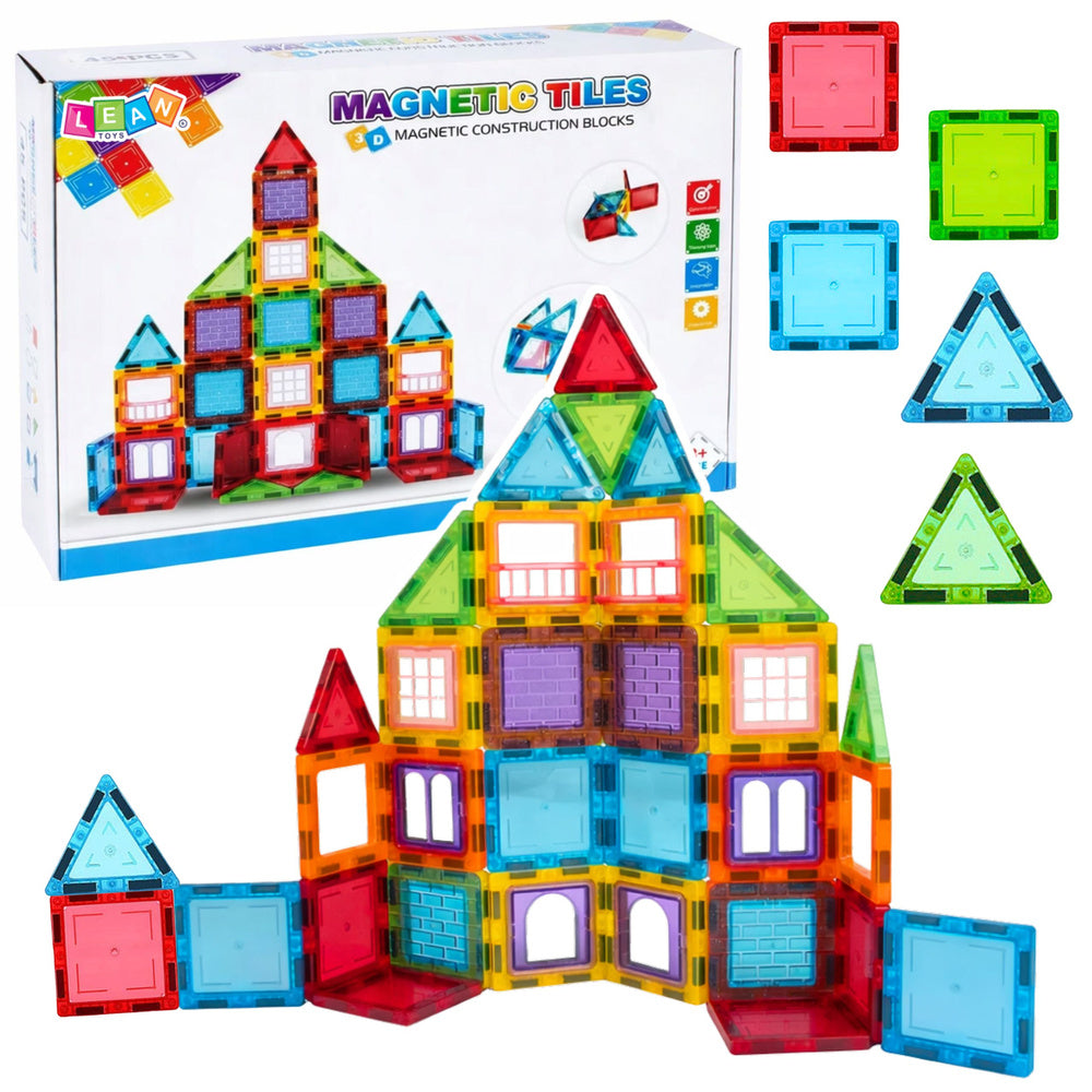 LEAN Toys 3D Magnetbausteine Konstruktionspuzzle Bunt 45 Stk