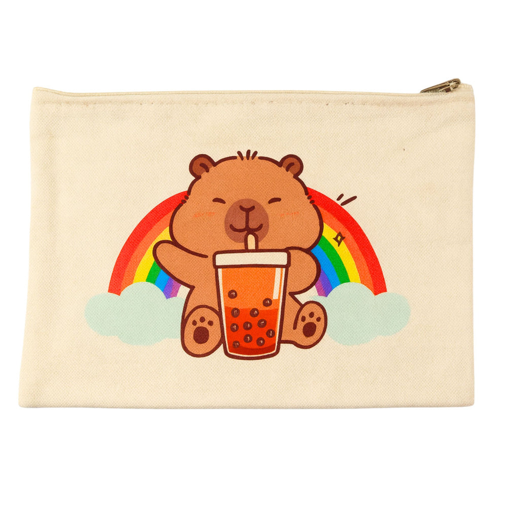 LEAN TOYS Capybara Kosmetiktasche mit Reißverschluss, praktisch für Accessoires und Federmäppchen – Produktabbildung 2