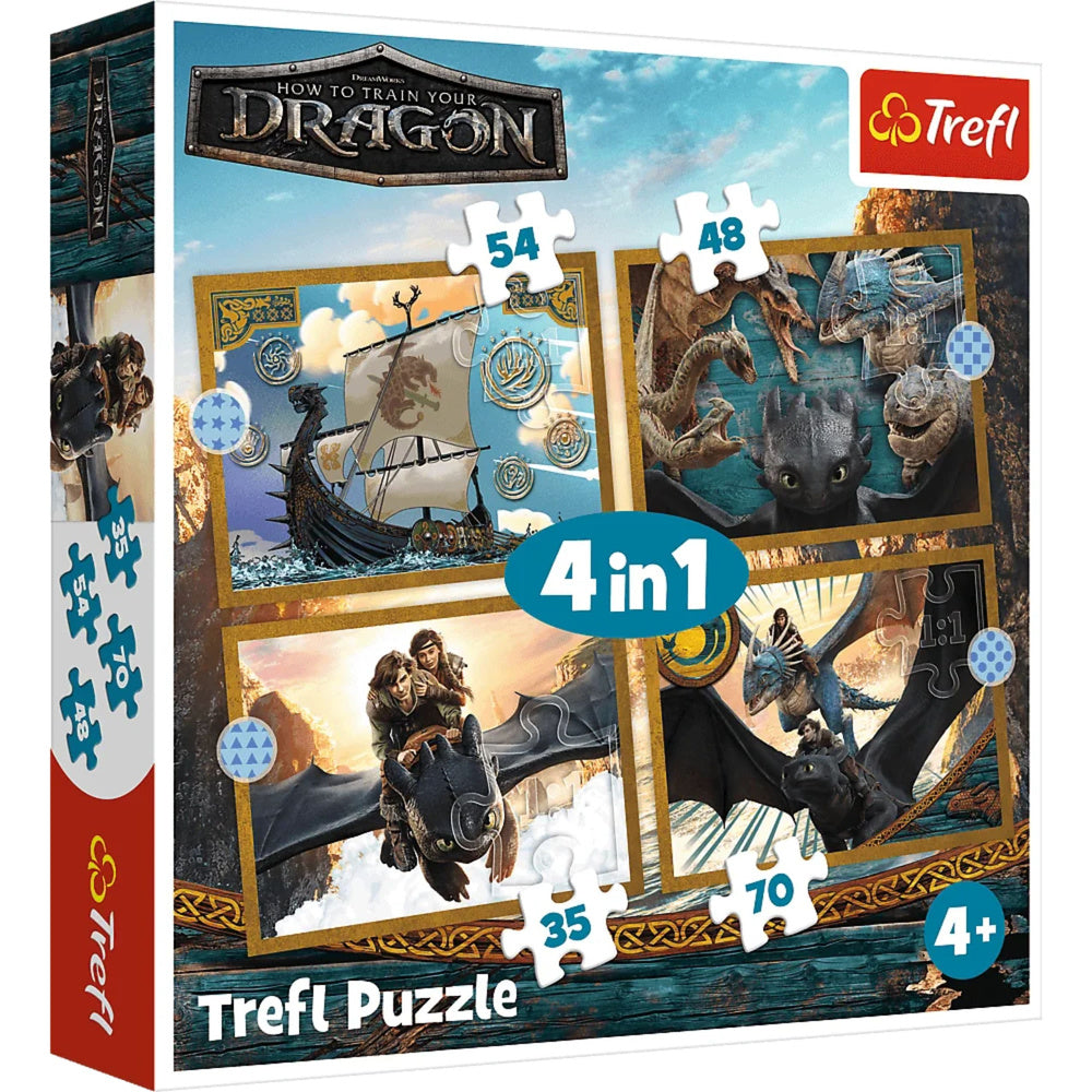 Trefl Puzzle 4-in-1-Spiel - Dragon Days - Trefl 34678