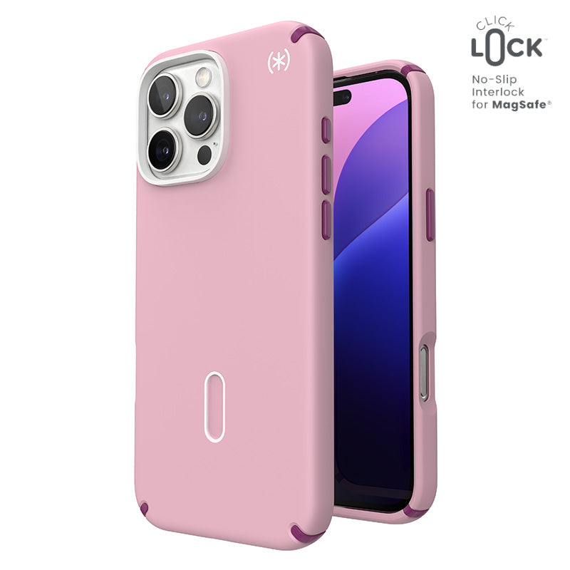 Hülle Speck Presidio2 Pro ClickLock & MagSafe - iPhone 16 Pro Max (středeční rosa / malinová violett / weiß)