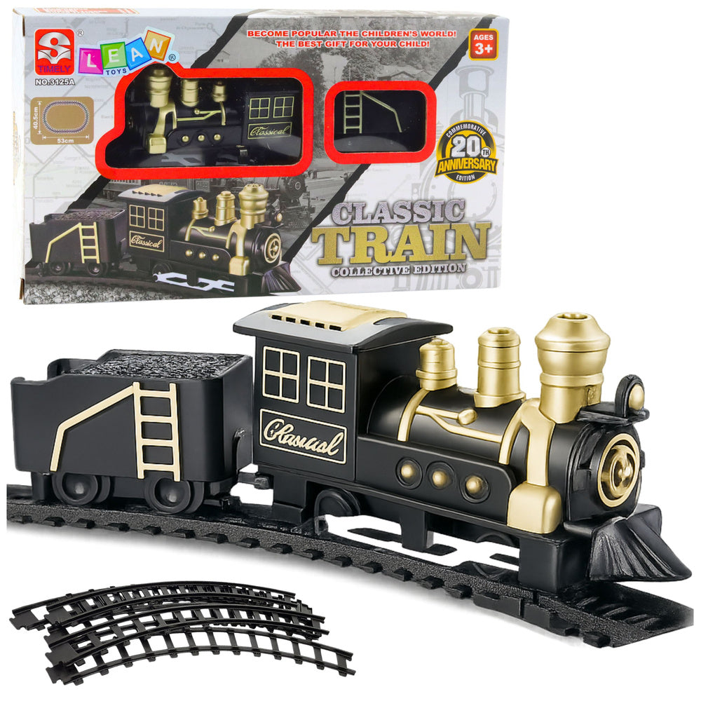 LEAN Toys Klassische Eisenbahn-Güterwagen-Gleise 53 x 48,5 cm
