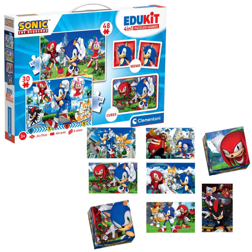 Bildungsset Puzzle, Memo & Bausteine SONIC Clementoni 18318