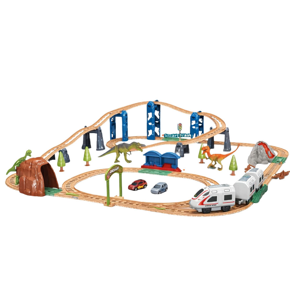 LEAN Toys Elektrische interaktive Eisenbahnwagen Tunnel Vulkan Dinosaurier 95 cm – Produktabbildung 2