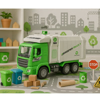 LEAN Toys Müllwagen, Stadtlichter, Geräusche, Grün – Produktabbildung 4