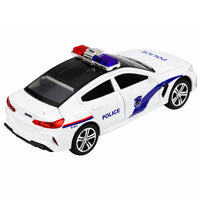 LEAN Toys Polizeiauto öffnet Türen, Blaulicht, Geräusche, Weiß – Produktabbildung 5
