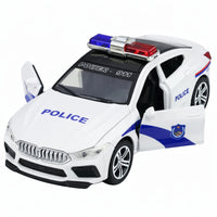 LEAN Toys Polizeiauto öffnet Türen, Blaulicht, Geräusche, Weiß – Produktabbildung 4