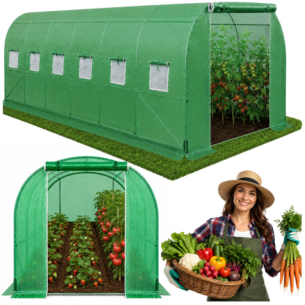 LEAN Folientunnel-Gartengewächshaus PRO Rahmen 25 mm 10 x 3 x 2 m 30 m²