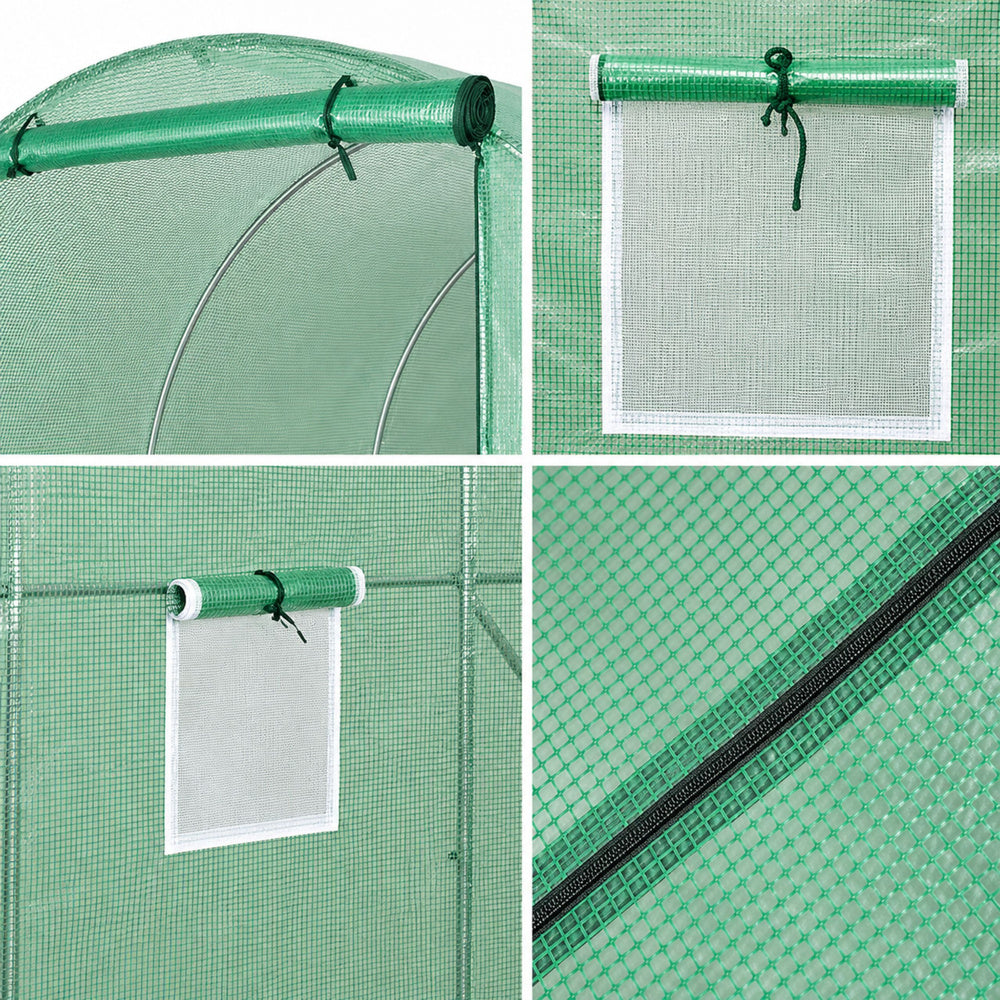 LEAN Folientunnel-Gartengewächshaus PRO Rahmen 25 mm 10 x 4 x 2 m 40 m² – Produktabbildung 7
