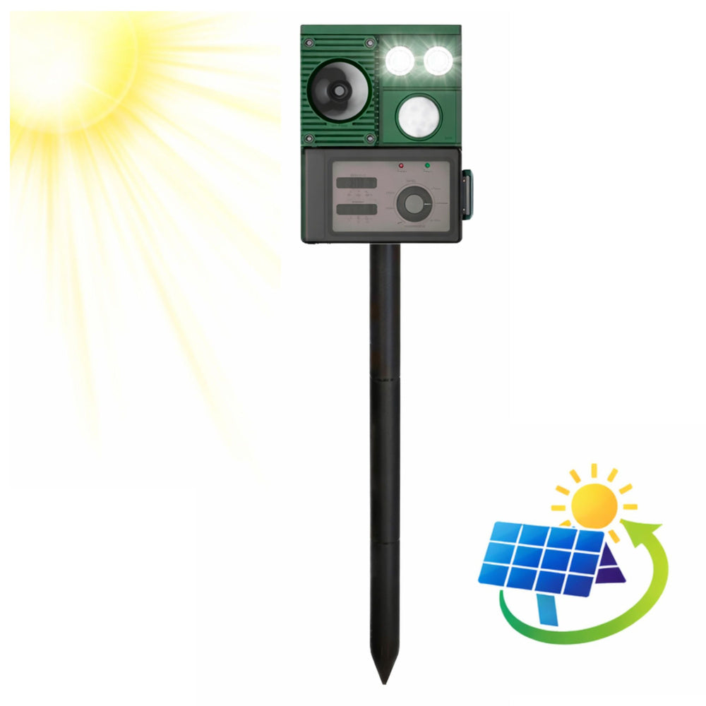 LEAN Solarbetriebener Tiervertreiber mit Bewegungssensor, Ultraschall und LED-Dioden – Produktabbildung 2