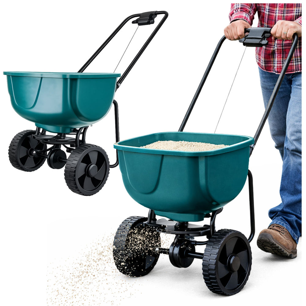 LEAN Rotationssämaschine auf Rädern zur Aussaat von Grassamen, Salz und Sand, 27 l