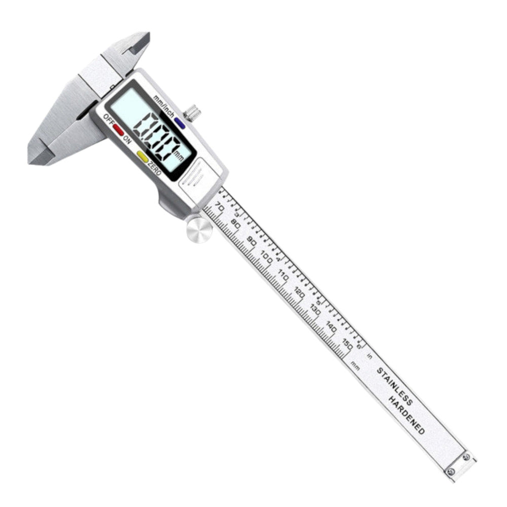 LEAN Elektronischer digitaler LCD-Messschieber, Präzisionsausführung, Edelstahl, 150 mm – Produktabbildung 2